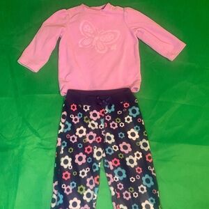 Jumping Beans Pink Butterfly Marching Fleece Oufit